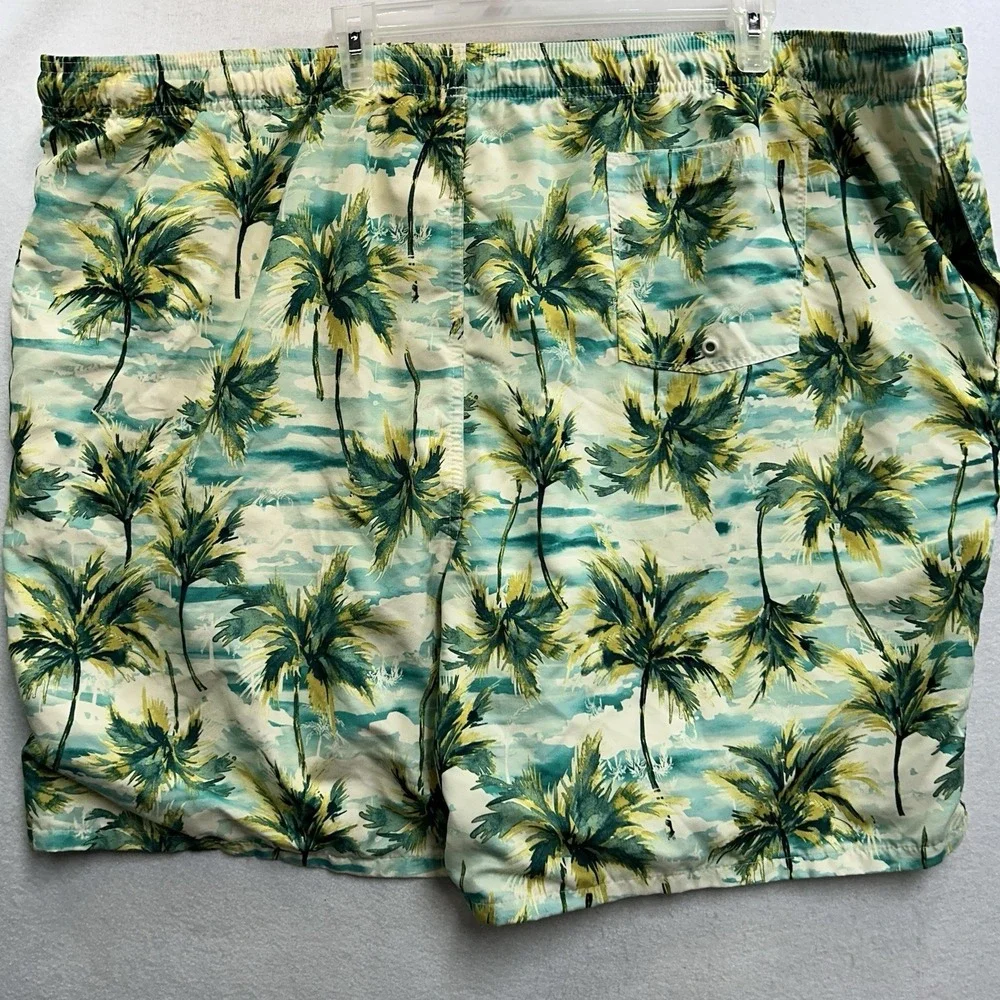 Old Navy Swim Trunks Board Shorts Green Palm Print Size 4XL